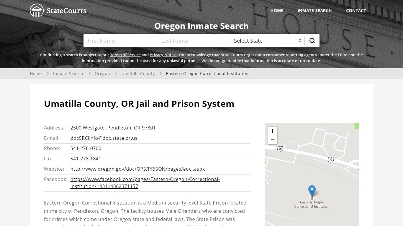 Umatilla County, OR Jail and Prison System - statecourts.org